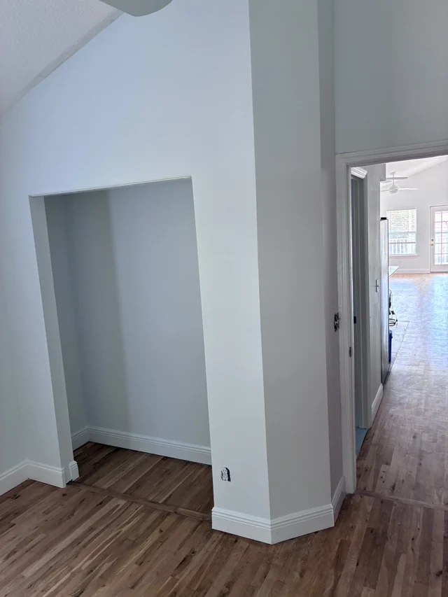 Finished interior opening and wall surfaces in Mike’s St. Augustine project